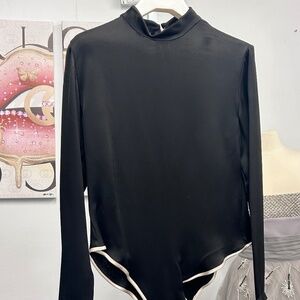 Esmie Vie black long sleeve bodysuit sz 6 NWT